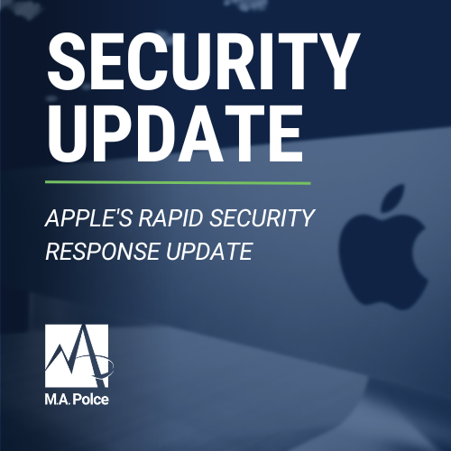 A cover photo for a security alert featuring Apple's First Security Alert Update